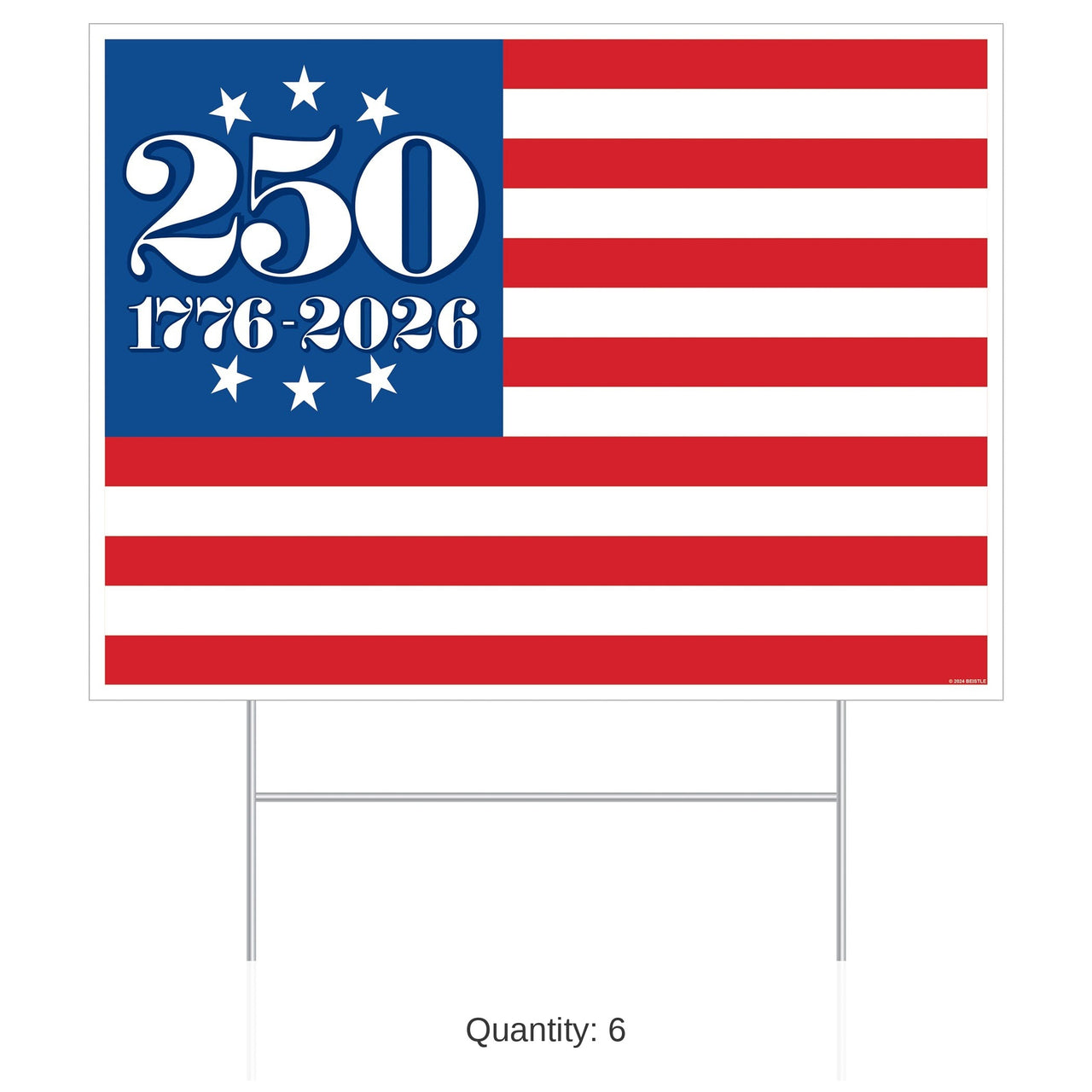 6 Pack Bulk Semiquincentennial Patriotic Yard Sign 11.5 inch x 15.5 inch