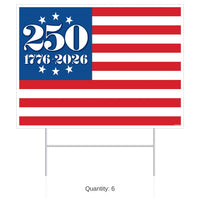 6 Pack Bulk Semiquincentennial Patriotic Yard Sign 11.5 inch x 15.5 inch