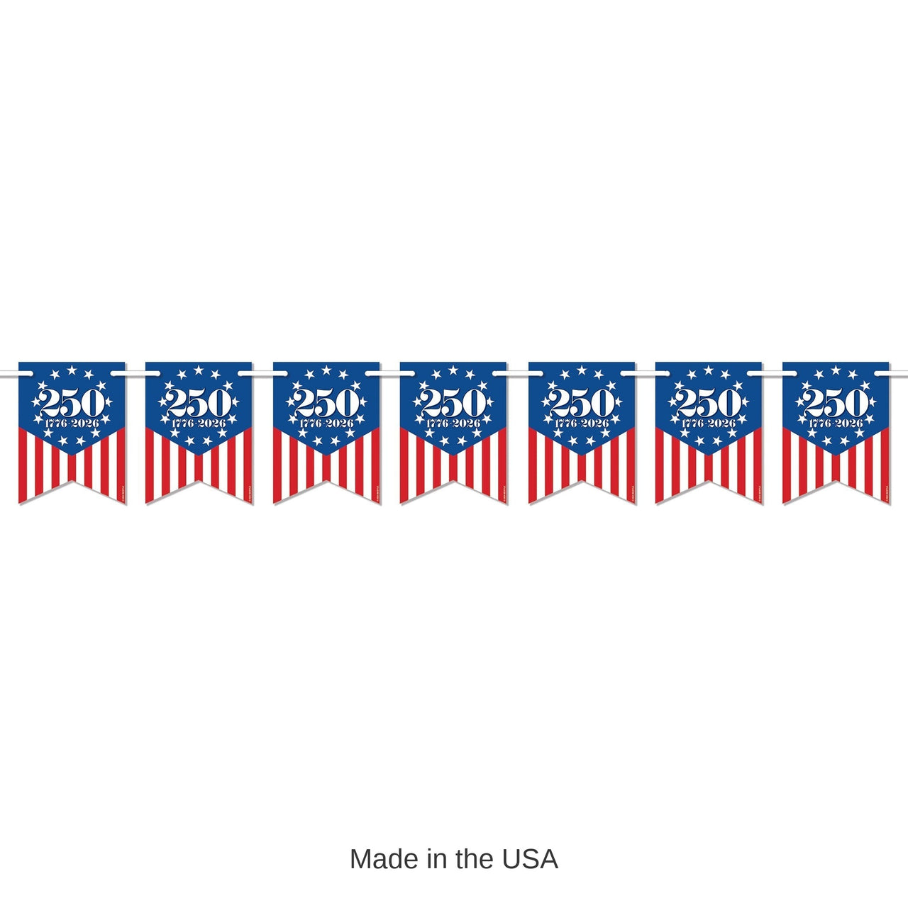 12 Pack Bulk Semiquincentennial Streamer Patriotic Decor (6 inch x 5.5ft)