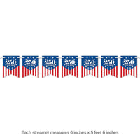 12 Pack Bulk Semiquincentennial Streamer Patriotic Decor (6 inch x 5.5ft)