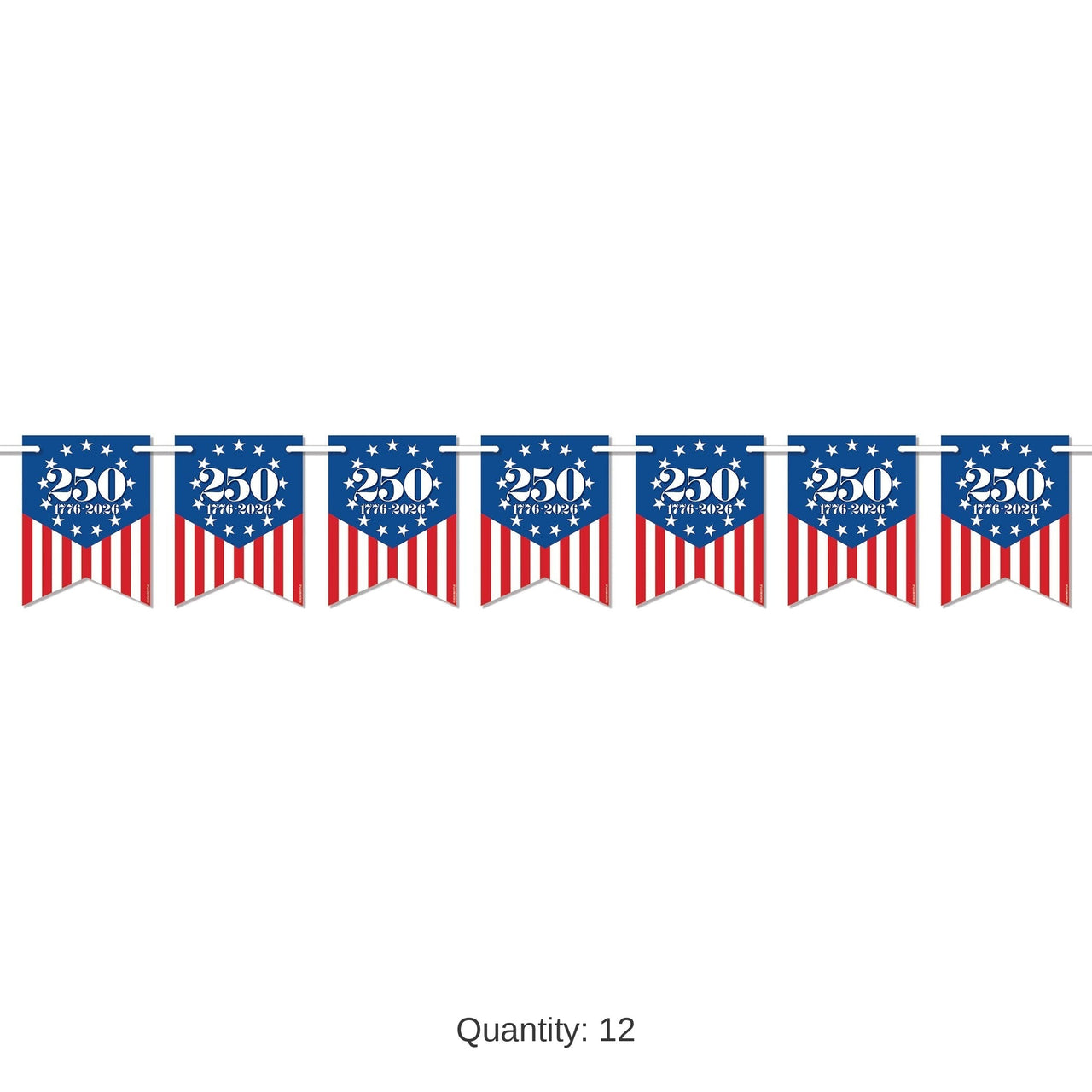 12 Pack Bulk Semiquincentennial Streamer Patriotic Decor (6 inch x 5.5ft)