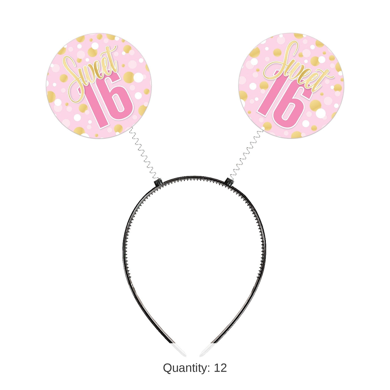 12 Pack Bulk Sweet 16 Boppers Headband Birthday Accessory