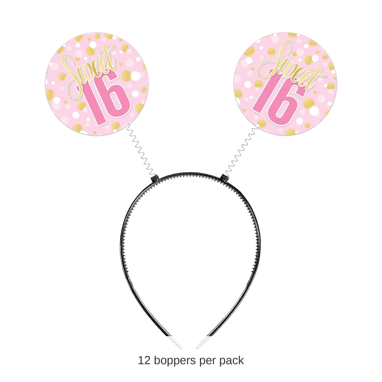 12 Pack Bulk Sweet 16 Boppers Headband Birthday Accessory