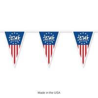 12 Pack Bulk Semiquincentennial Pennant Banner All-Weather, 10 ft