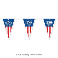 12 Pack Bulk Semiquincentennial Pennant Banner All-Weather, 10 ft