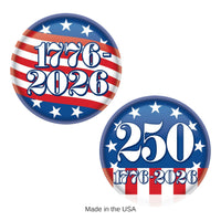 24 Pack Bulk Semiquincentennial Buttons Patriotic 2-inch