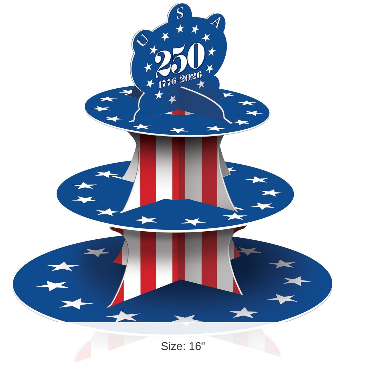 12 Pack Bulk Semiquincentennial Cupcake Stand 16 inch Patriotic Display