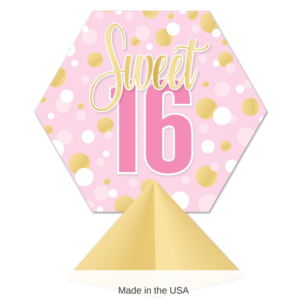 12 Pack Bulk Sweet 16 3D Centerpiece Pink & Sparkly Party Decor