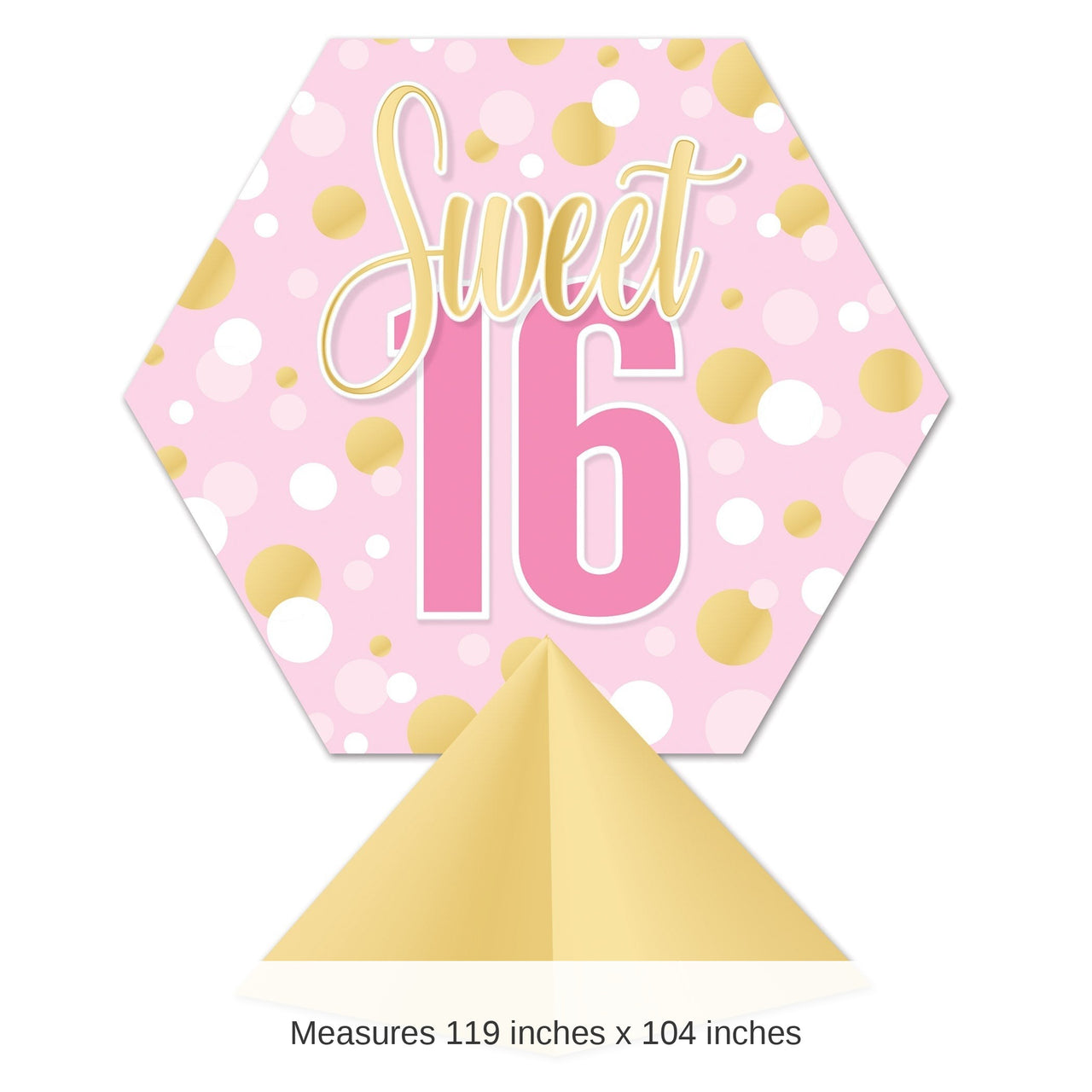 12 Pack Bulk Sweet 16 3D Centerpiece Pink & Sparkly Party Decor