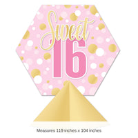 12 Pack Bulk Sweet 16 3D Centerpiece Pink & Sparkly Party Decor