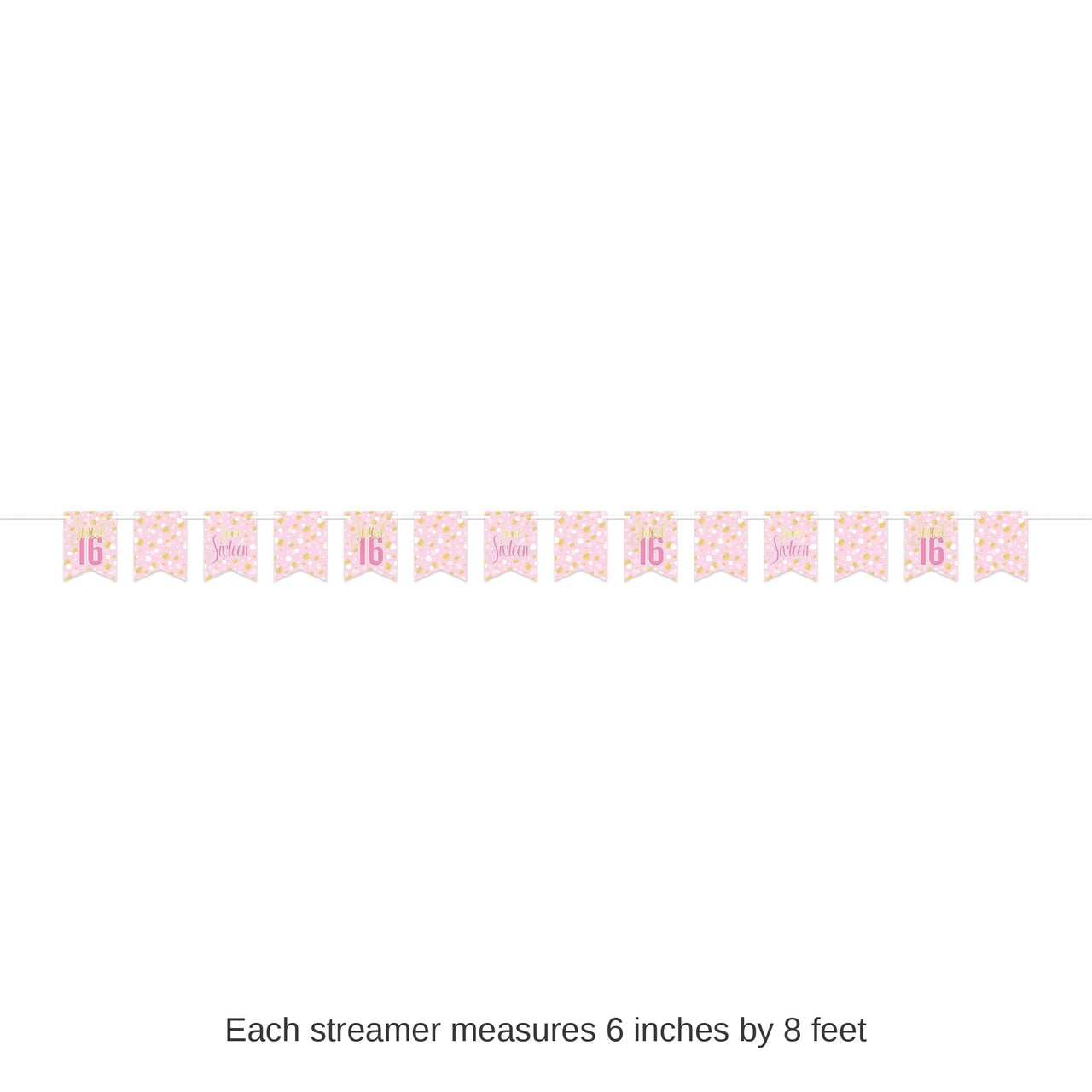 12 Pack Bulk Sweet 16 Streamer 6in x 8ft Birthday Party Banner