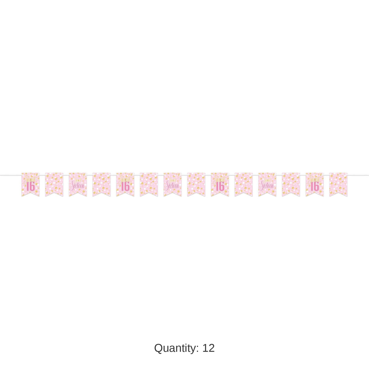 12 Pack Bulk Sweet 16 Streamer 6in x 8ft Birthday Party Banner