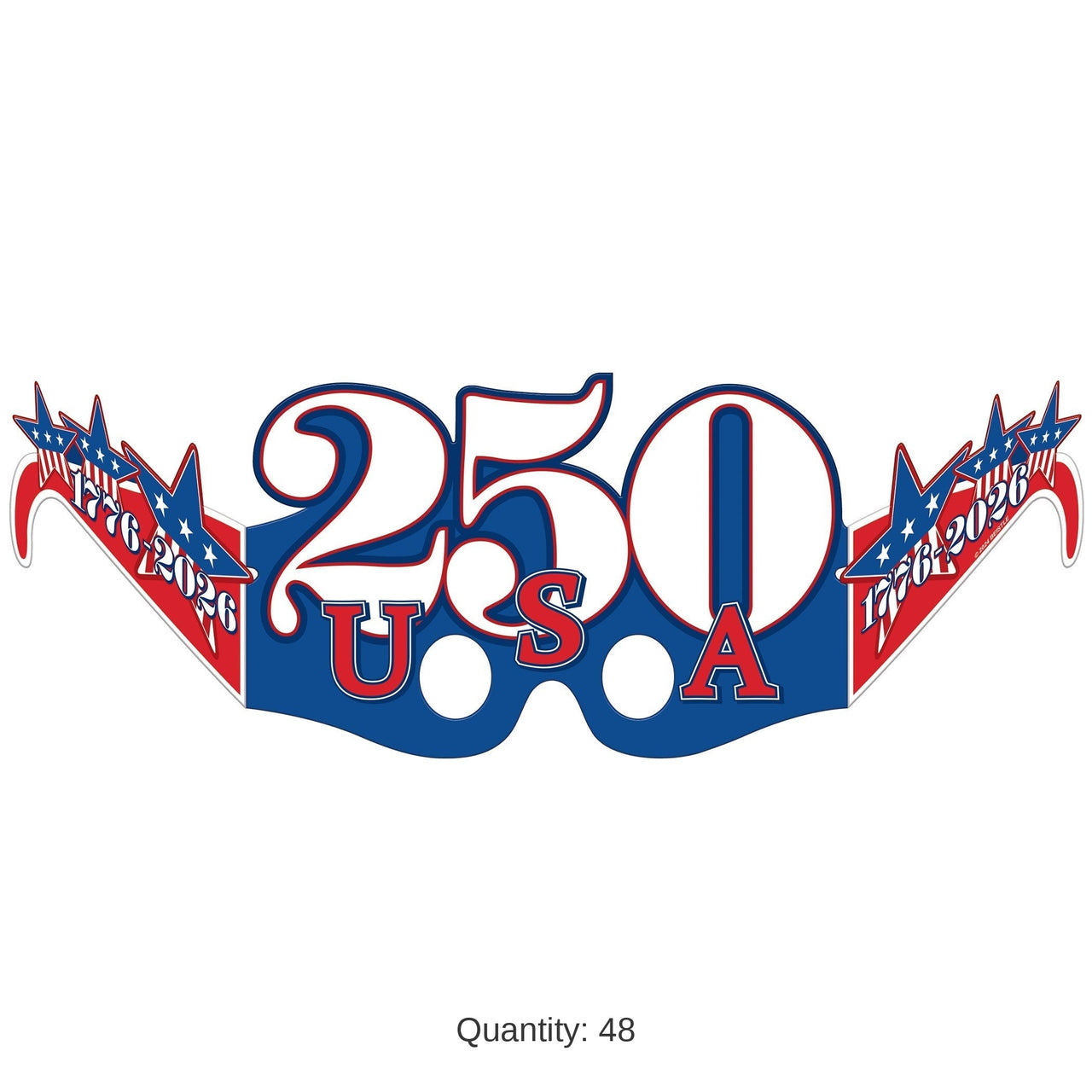 48 Pair Bulk Semiquincentennial Patriotic Eyeglasses