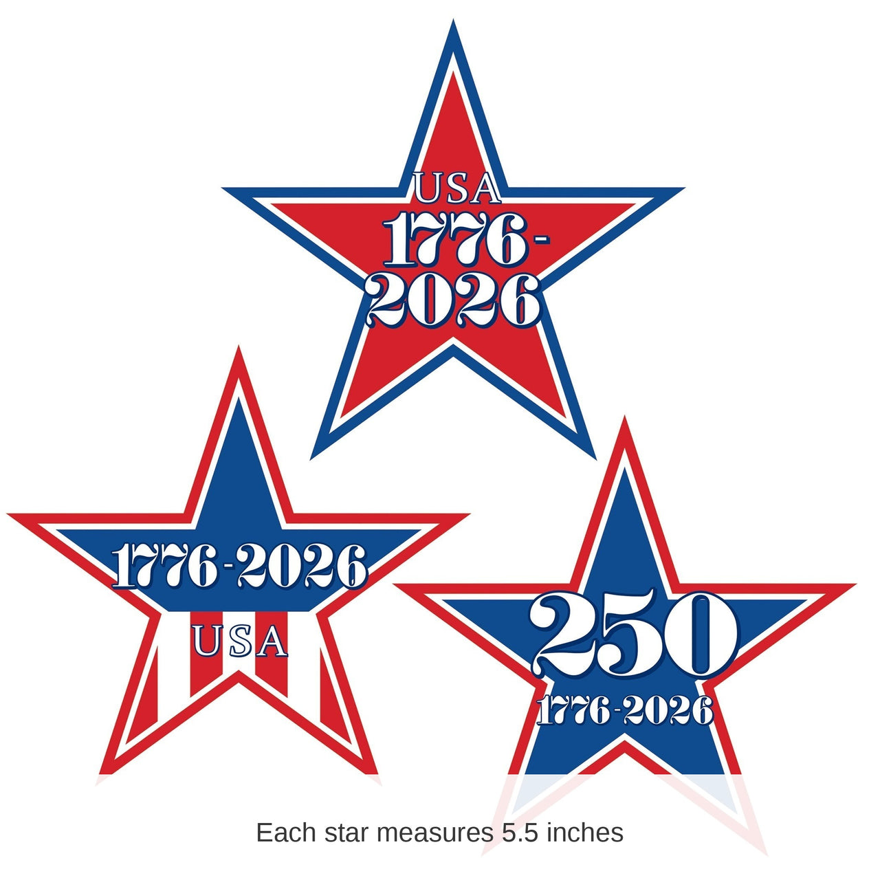 240 Pack Bulk Semiquincentennial Mini Star Cutouts Patriotic Decor