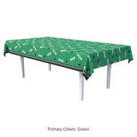 12 Pack Bulk Congrats Grad Green Plastic Tablecover 54 inch x 108 inch