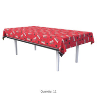 12 Pack Bulk Congrats Grad Red Plastic Tablecover 54 inch x 108 inch