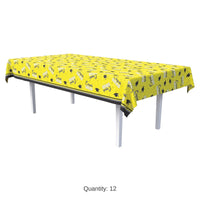 12 Pack Bulk Congrats Grad Yellow Plastic Tablecover 54 inch x 108 inch