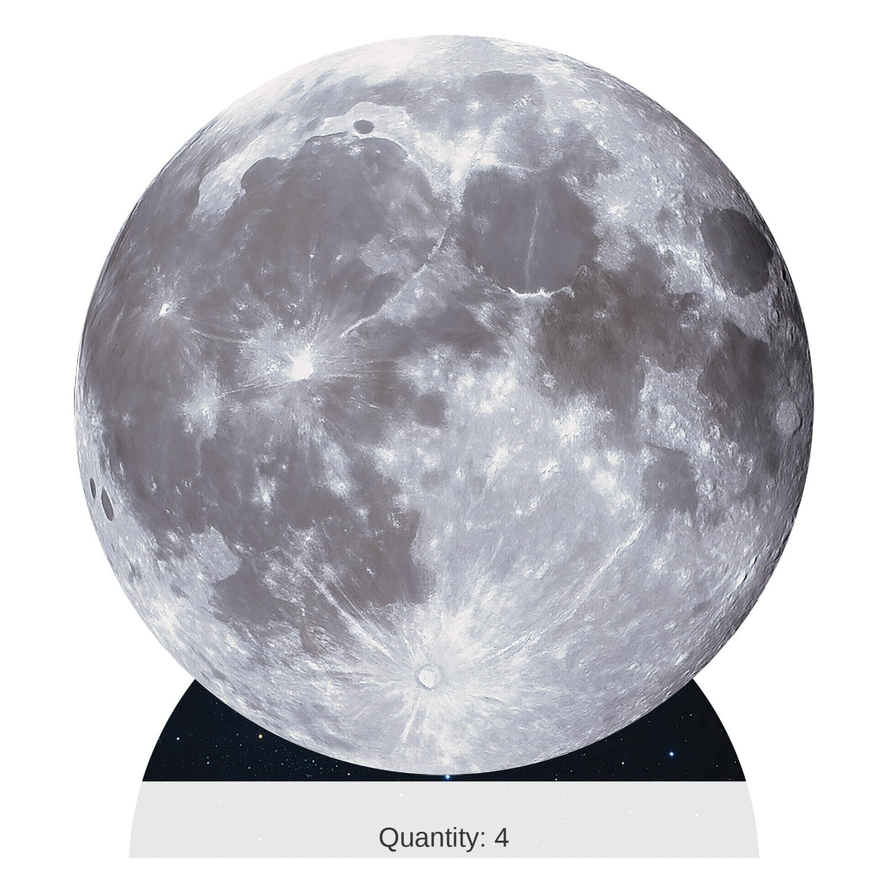 4 Pack Bulk Moon Stand-Up Prop 4ft Tall Space Decoration