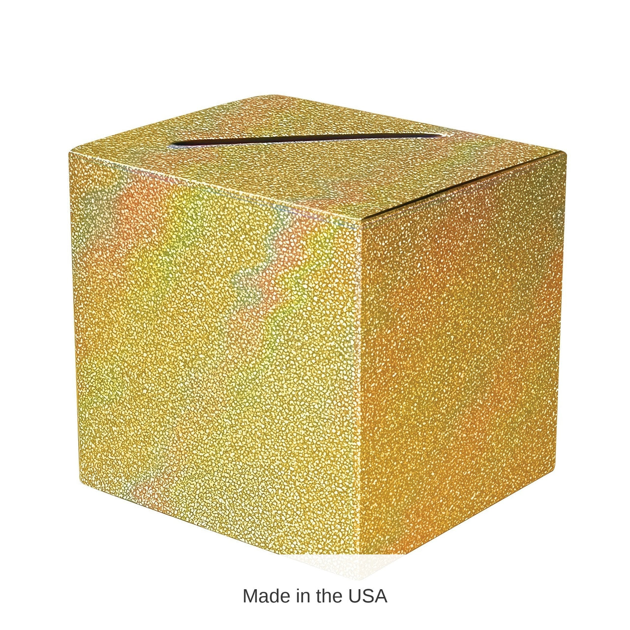 6 Pack Bulk Gold Glitter Prismatic All-Purpose Gift Card Box (9 inch x 9 inch)