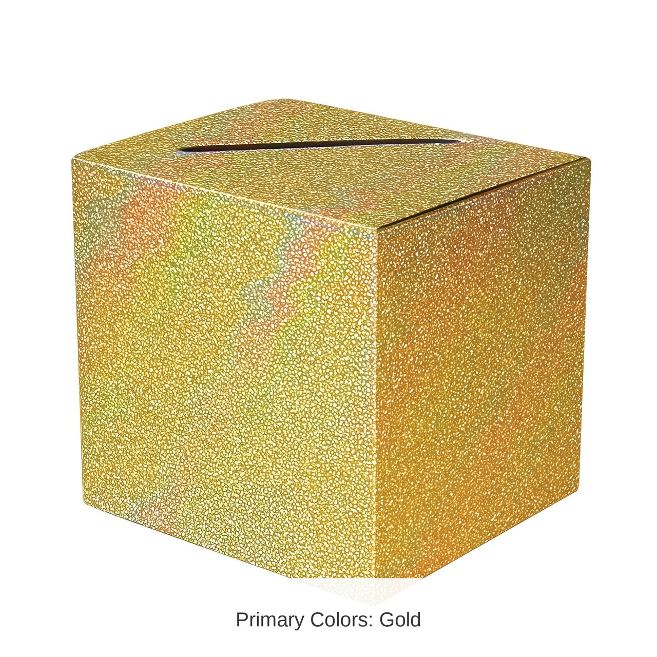 6 Pack Bulk Gold Glitter Prismatic All-Purpose Gift Card Box (9 inch x 9 inch)
