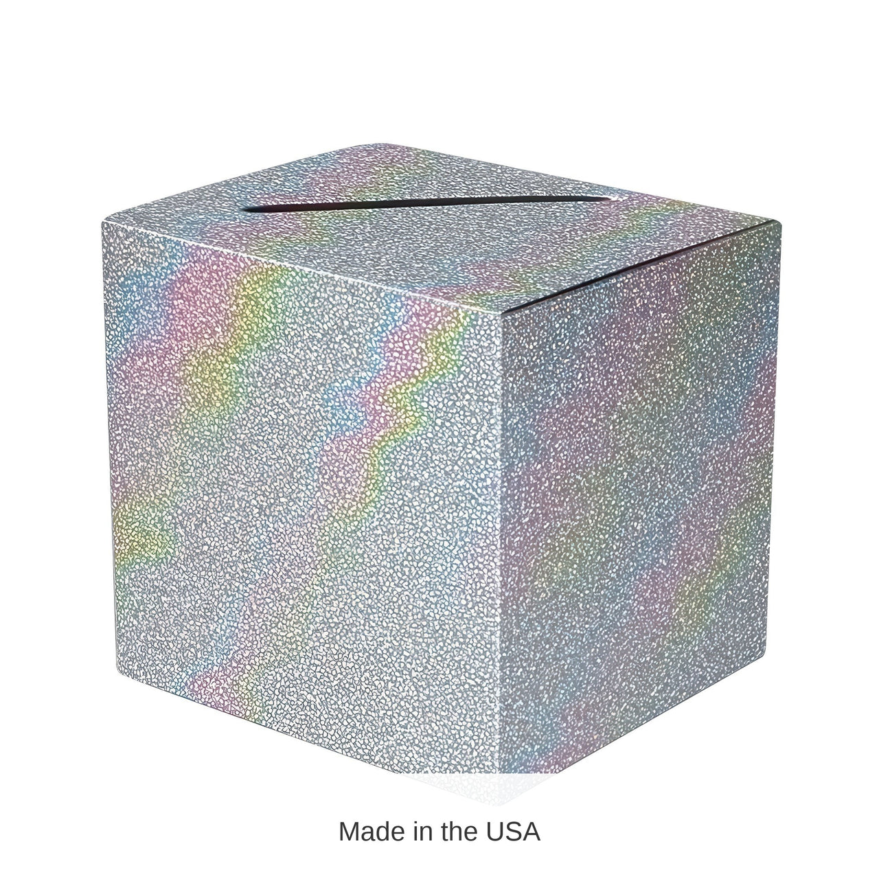6 Pack Bulk Silver Prismatic Glitter All-Purpose Card Box 9 inch x 9 inch