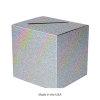 6 Pack Bulk Silver Prismatic Glitter All-Purpose Card Box 9 inch x 9 inch