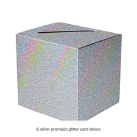 6 Pack Bulk Silver Prismatic Glitter All-Purpose Card Box 9 inch x 9 inch
