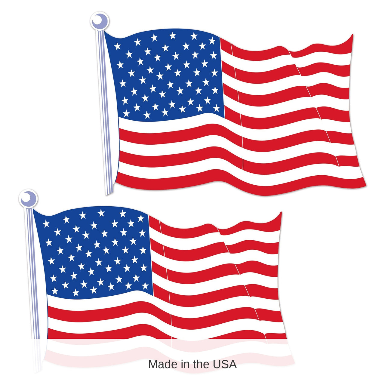 24 Pack Bulk Jumbo American Flag Cutouts Double-Sided Patriotic Decor