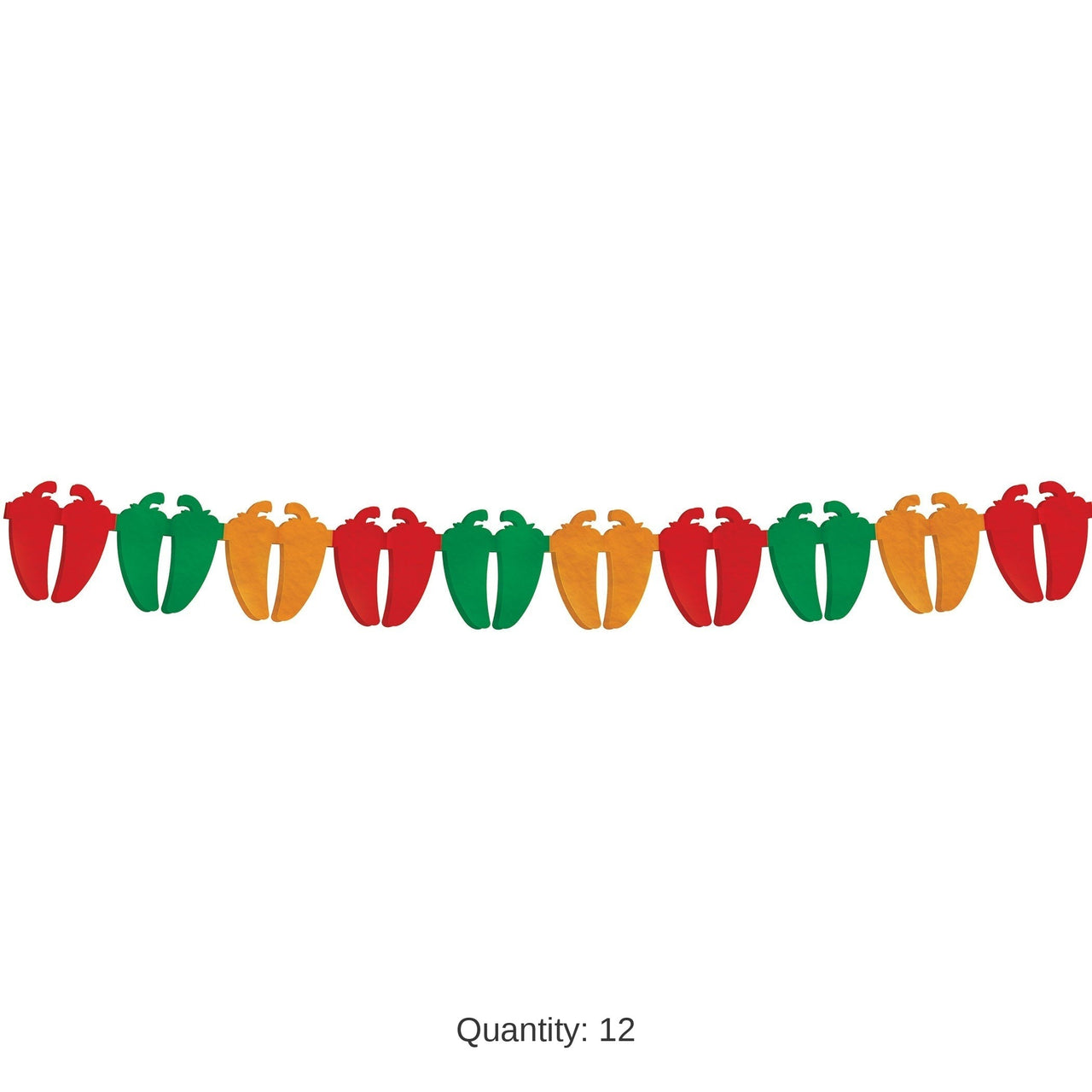 12 Pack Bulk Fiesta Chili Pepper Garland 12ft Tissue Decoration