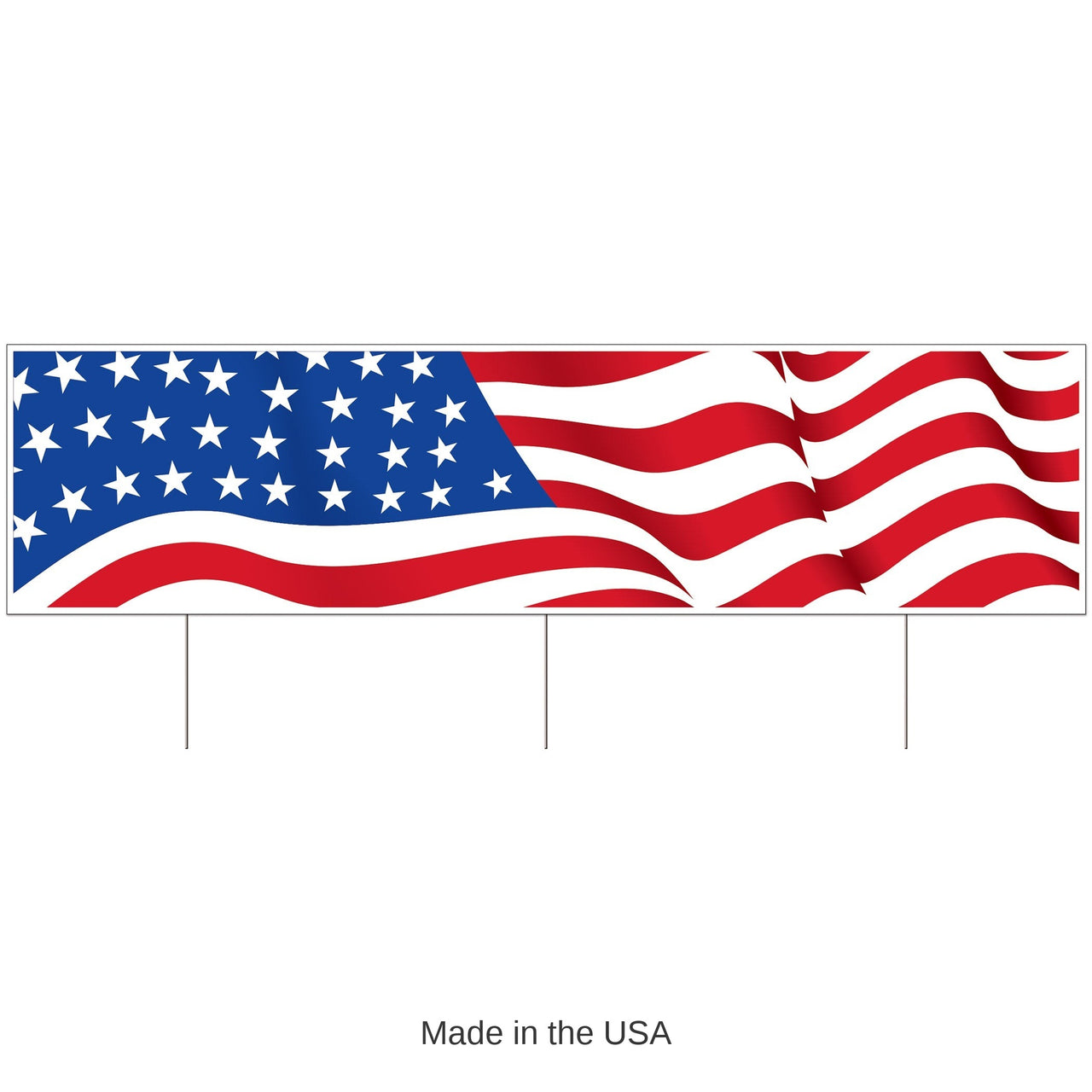 6 Pack Bulk Jumbo American Flag Yard Sign All-Weather Patriotic Decor