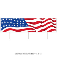6 Pack Bulk Jumbo American Flag Yard Sign All-Weather Patriotic Decor