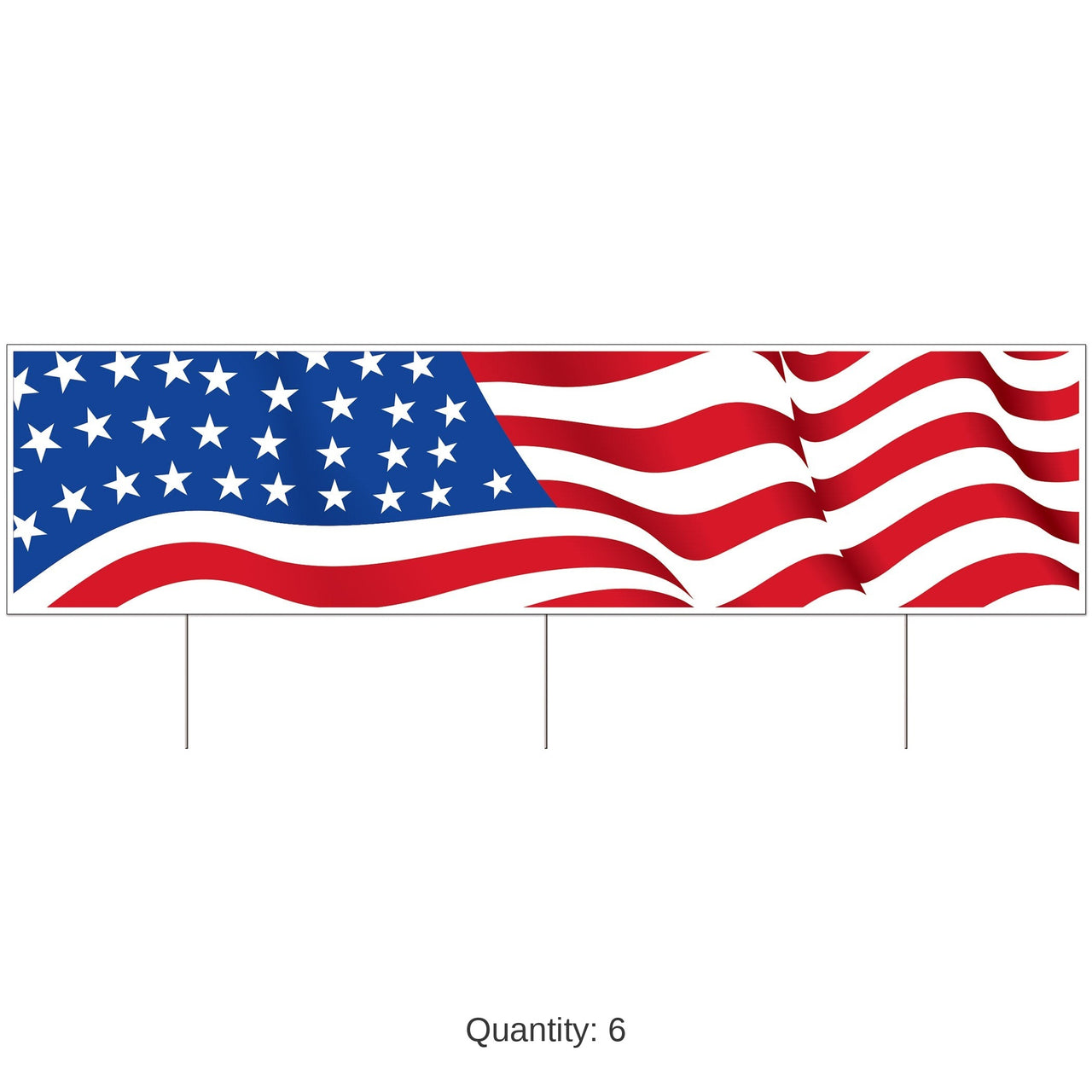 6 Pack Bulk Jumbo American Flag Yard Sign All-Weather Patriotic Decor