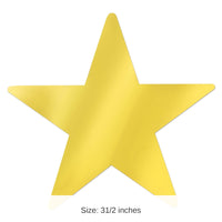 144 Pack Bulk Metallic Star Party Cutouts gold