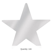 144 Pack Bulk Metallic Star Party Cutouts silver
