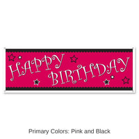 12 Pack Bulk Happy Birthday Party Sign Banner