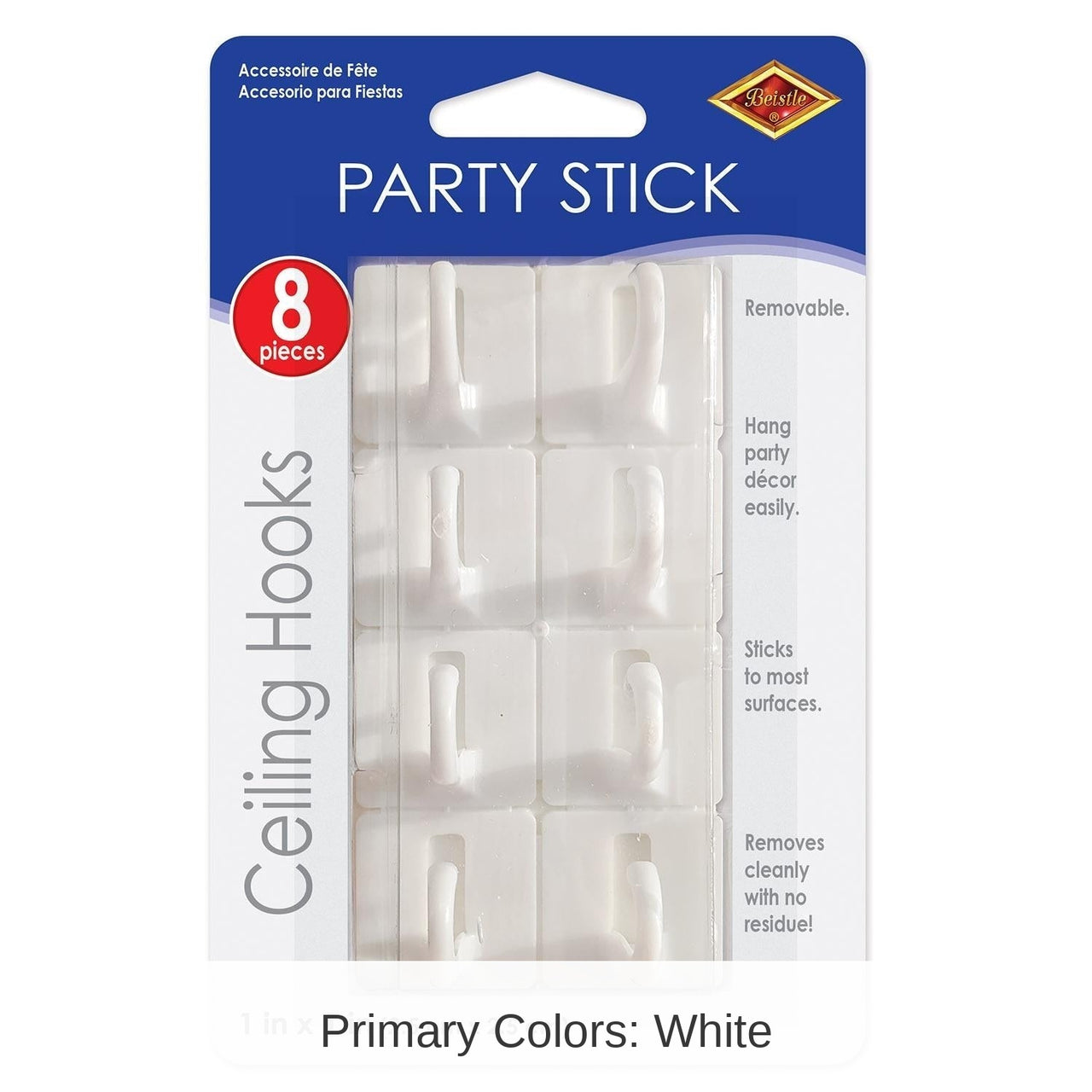 96 Pack Bulk Party Stick Ceiling Hooks