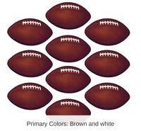 240 Pack Bulk Mini Football Party Cutouts