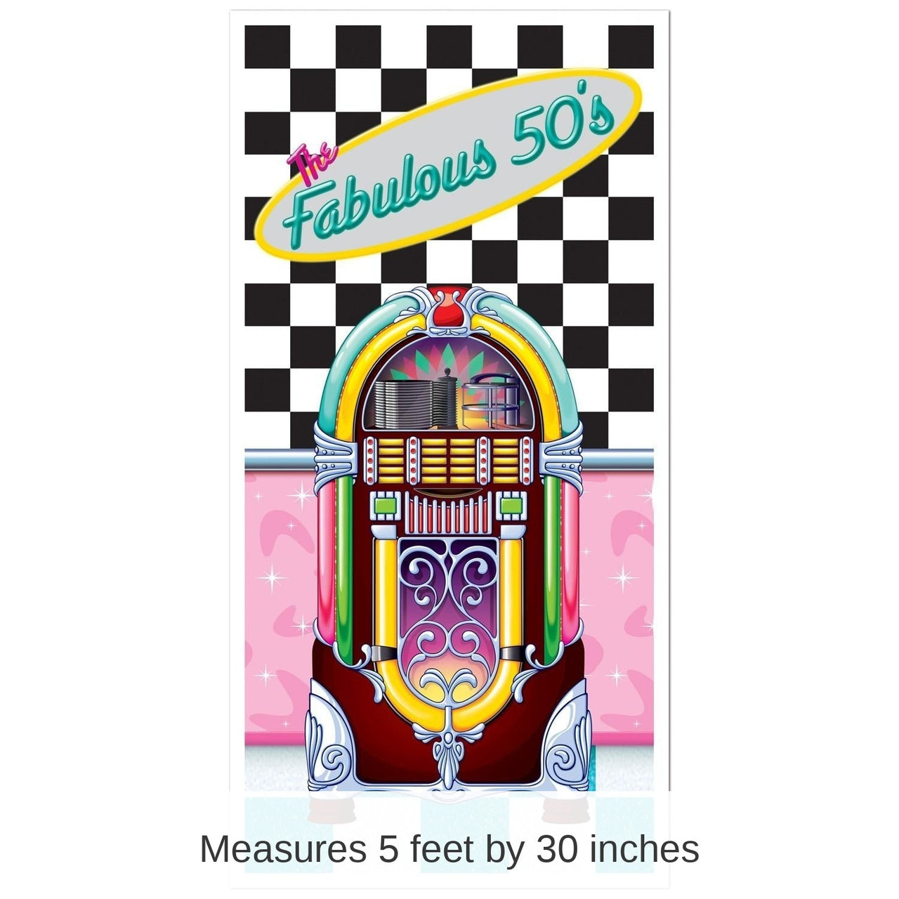 12 Pack Bulk The Fabulous 50's Party Door Cover