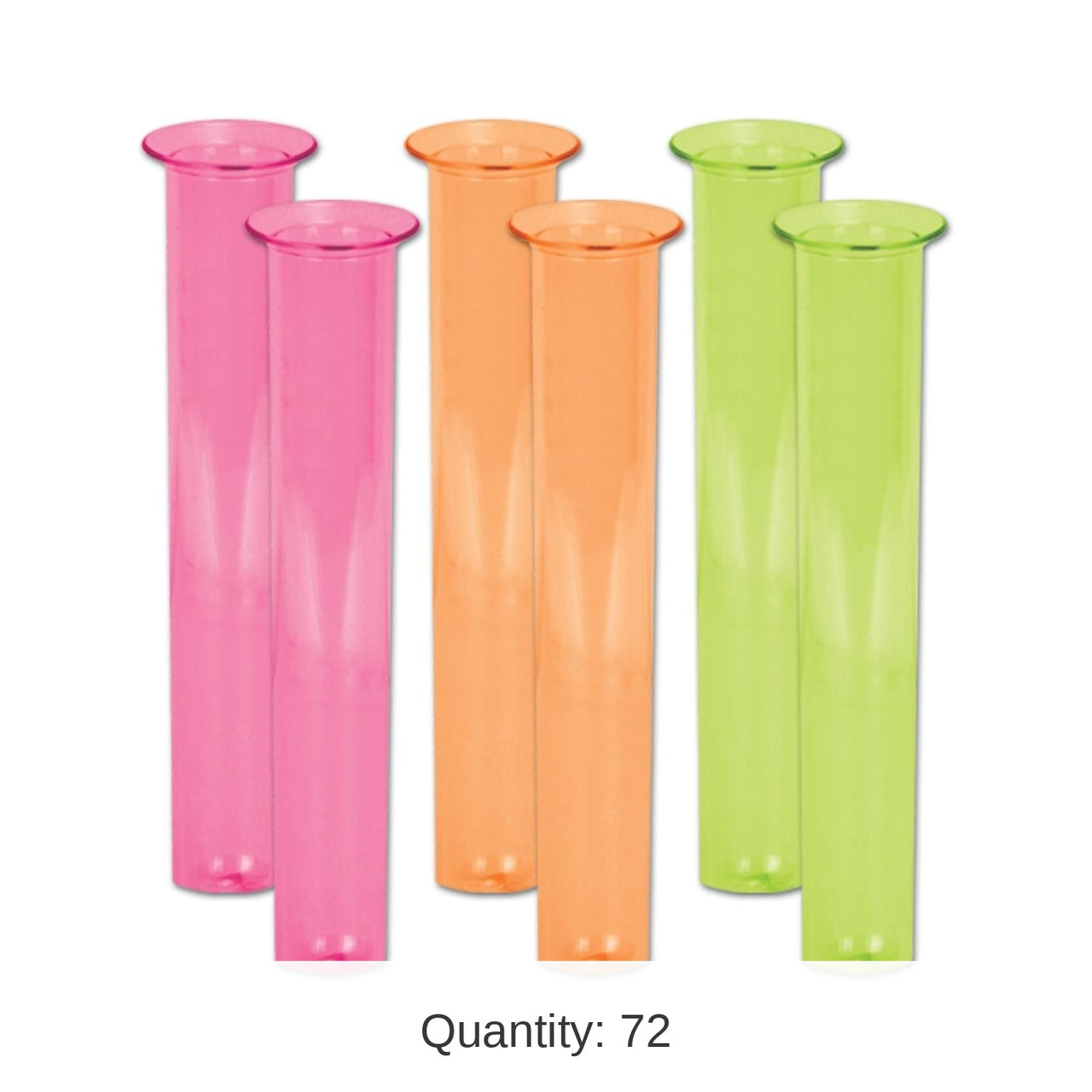 72 Pack Beistle Luau Party Neon Test Tube Shot Glasses