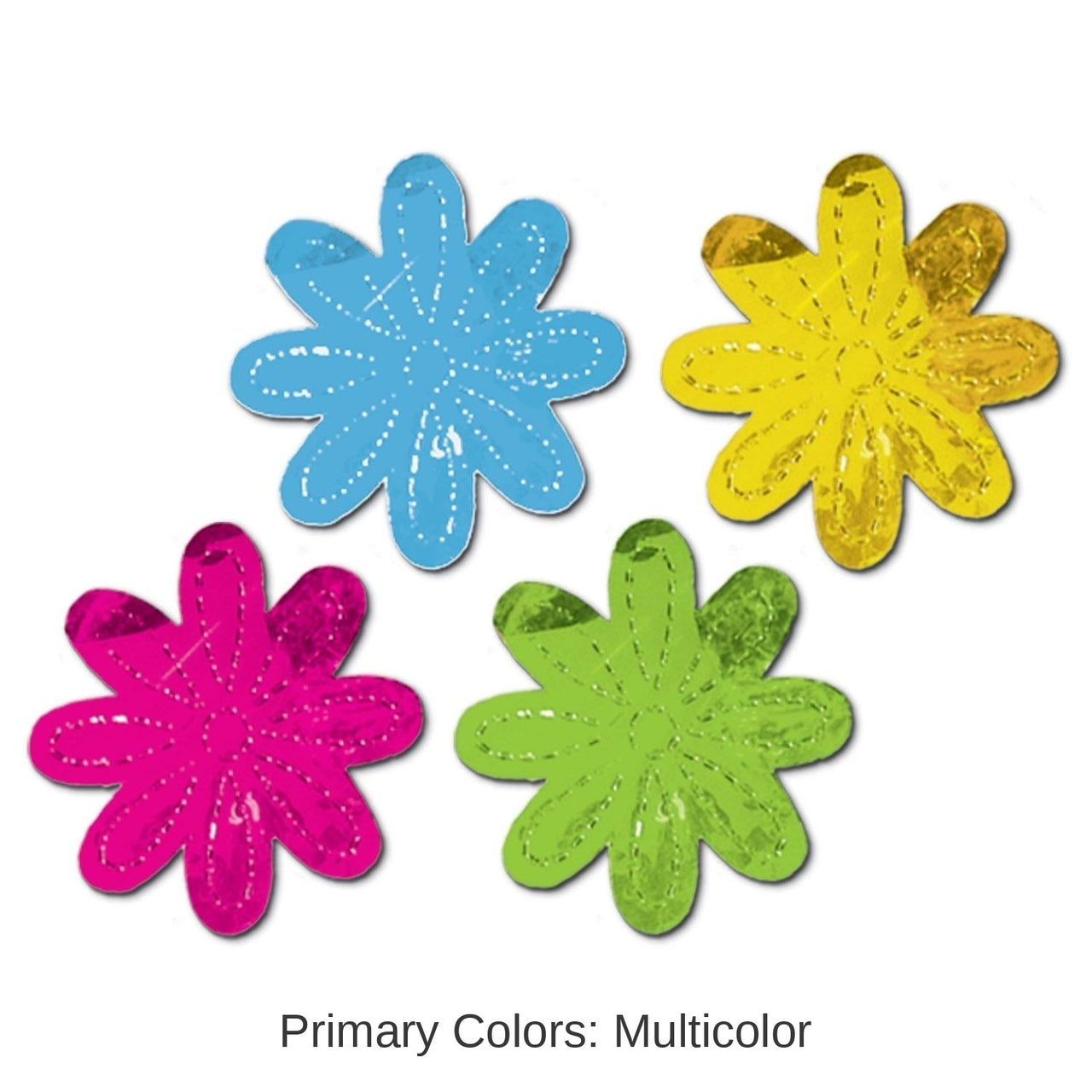 48 Piece Bulk Metallic Flower Party Silhouettes