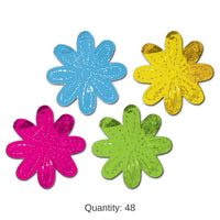48 Piece Bulk Metallic Flower Party Silhouettes