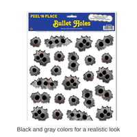 288 Piece Bulk Bullet Holes Party Peel 'N Place Clings