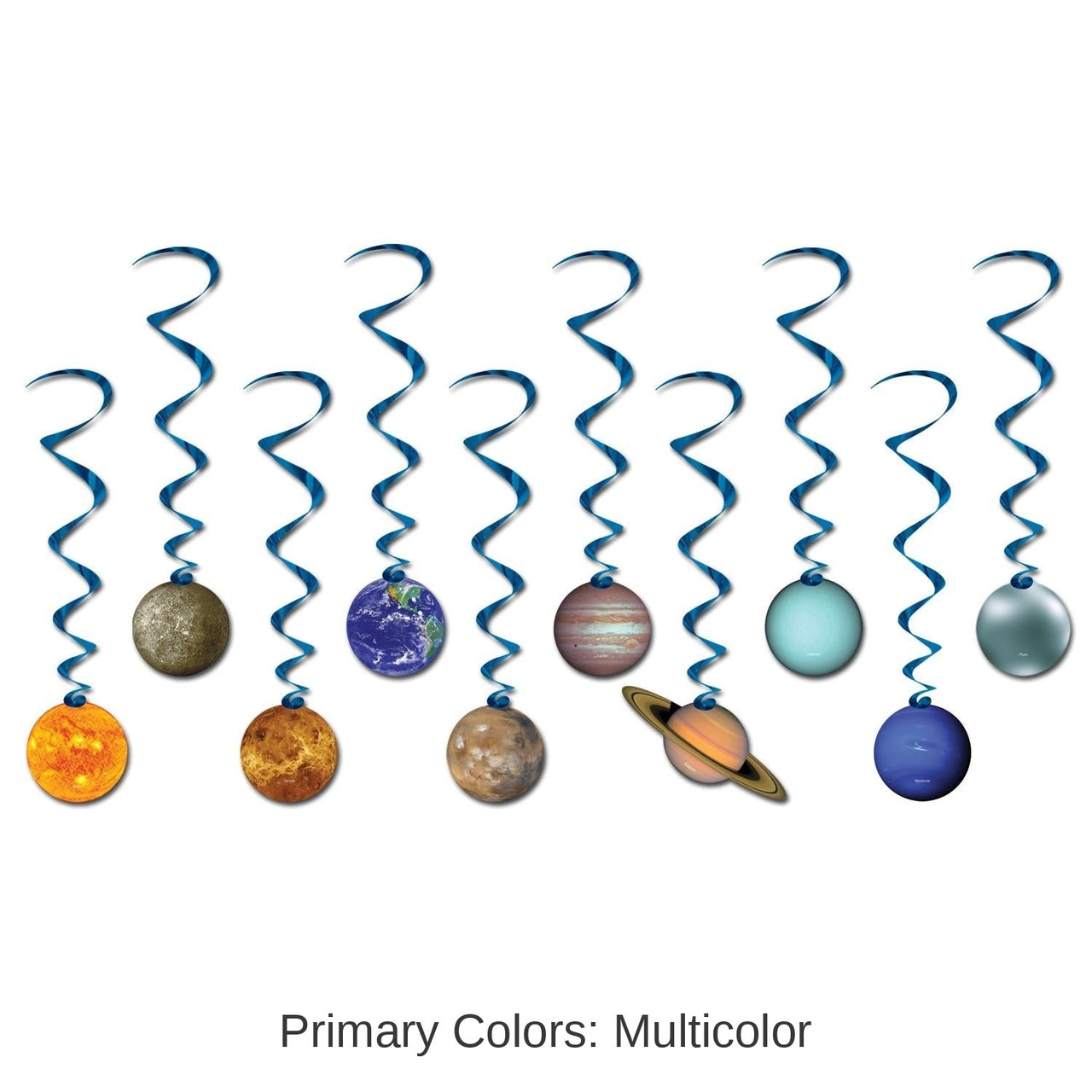 60 Piece Bulk Solar System Party Whirls