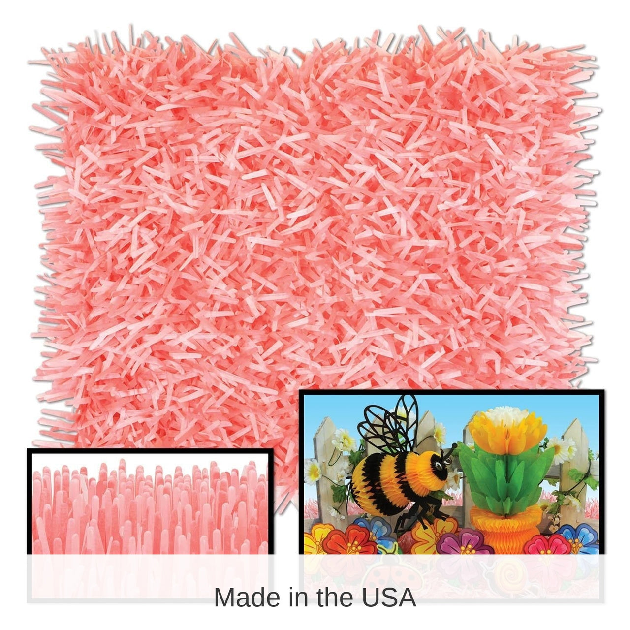 24 Pack Bulk Packaged Fringed Party Tissue Mats - dusty rose/pink