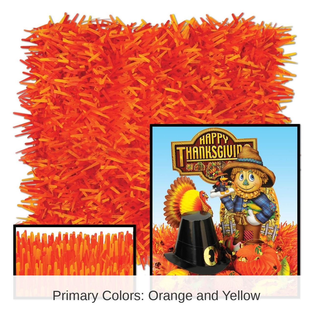 24 Pack Bulk Packaged Fringed Tissue Party Mats - golden-yellow - orange - red