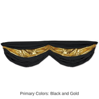 6 Pack Bulk Black/Gold Fabric Party Bunting