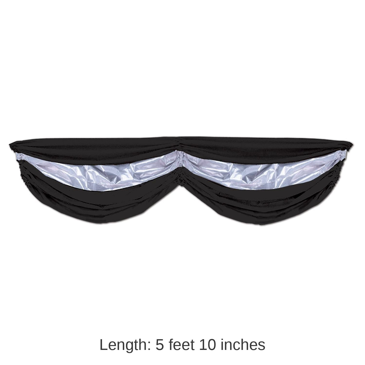 6 Pack Bulk Black/Silver Party Fabric Bunting