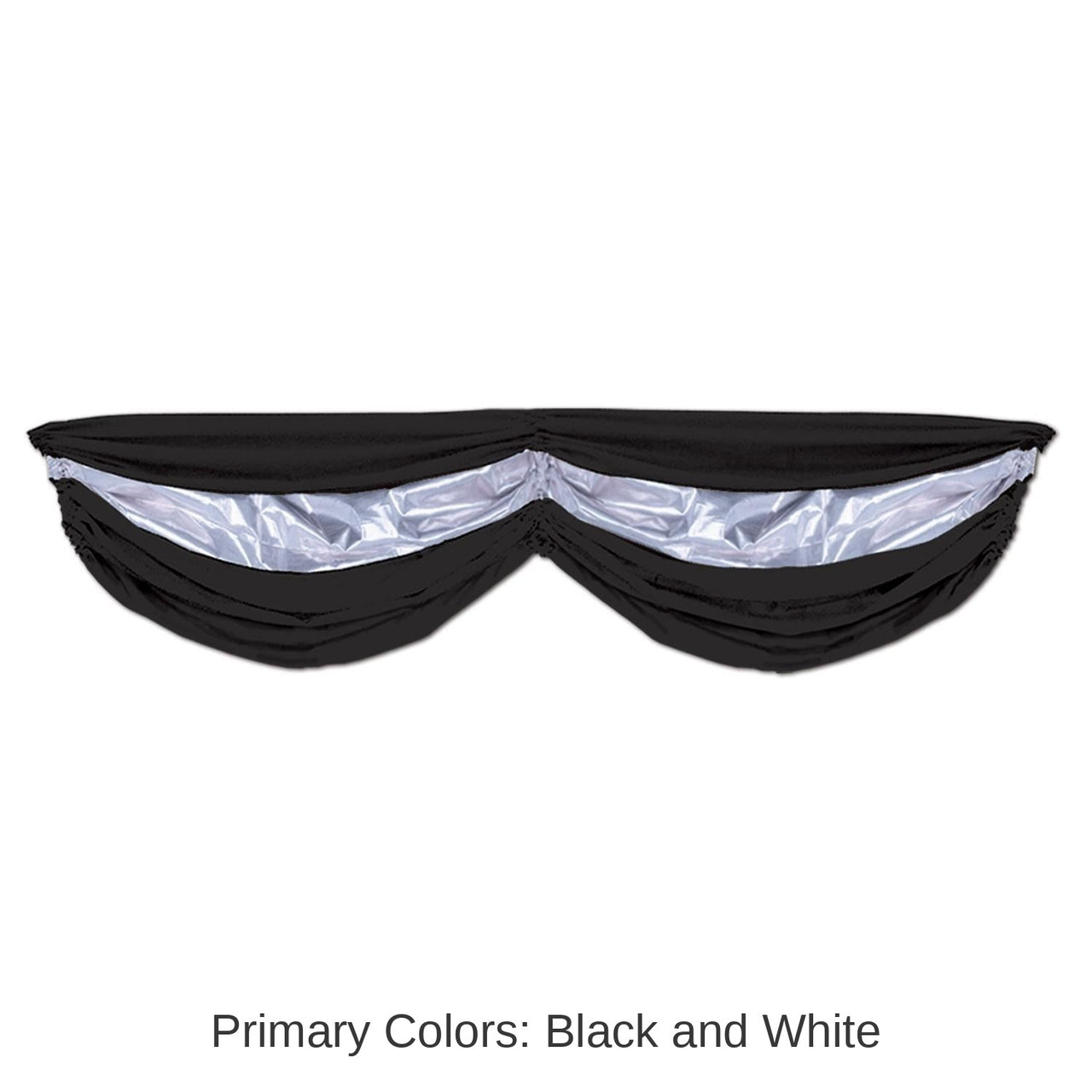 6 Pack Bulk Black/Silver Party Fabric Bunting