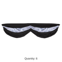 6 Pack Bulk Black/Silver Party Fabric Bunting