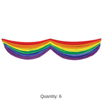 6 Pack Bulk Rainbow Fabric Party Bunting